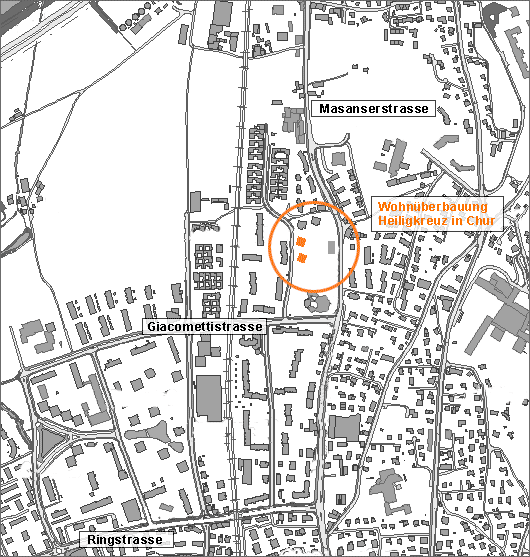 Wohnüberbauung Heiligkreuz in Chur - Lageplan
